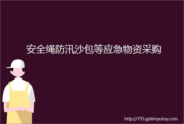 安全绳防汛沙包等应急物资采购